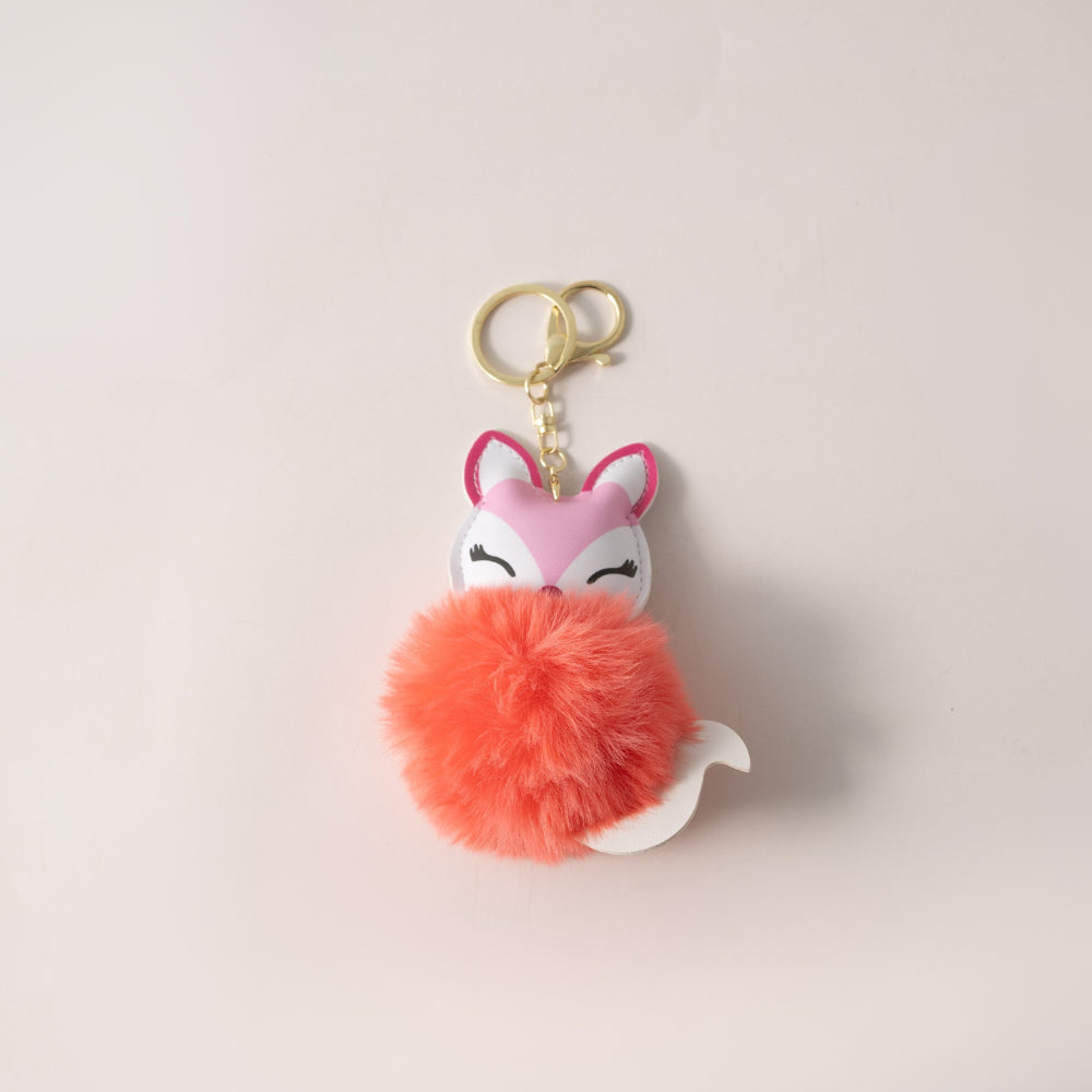 Keychain Pom Pom Buddy - FOX PINK